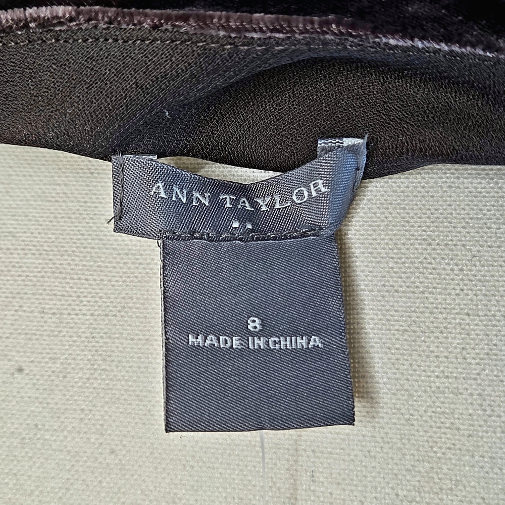 ANN TAYLOR Satin Cowl Neck Blouse - Rich Brown| Size 8 (NWT) - Picture 11 of 13